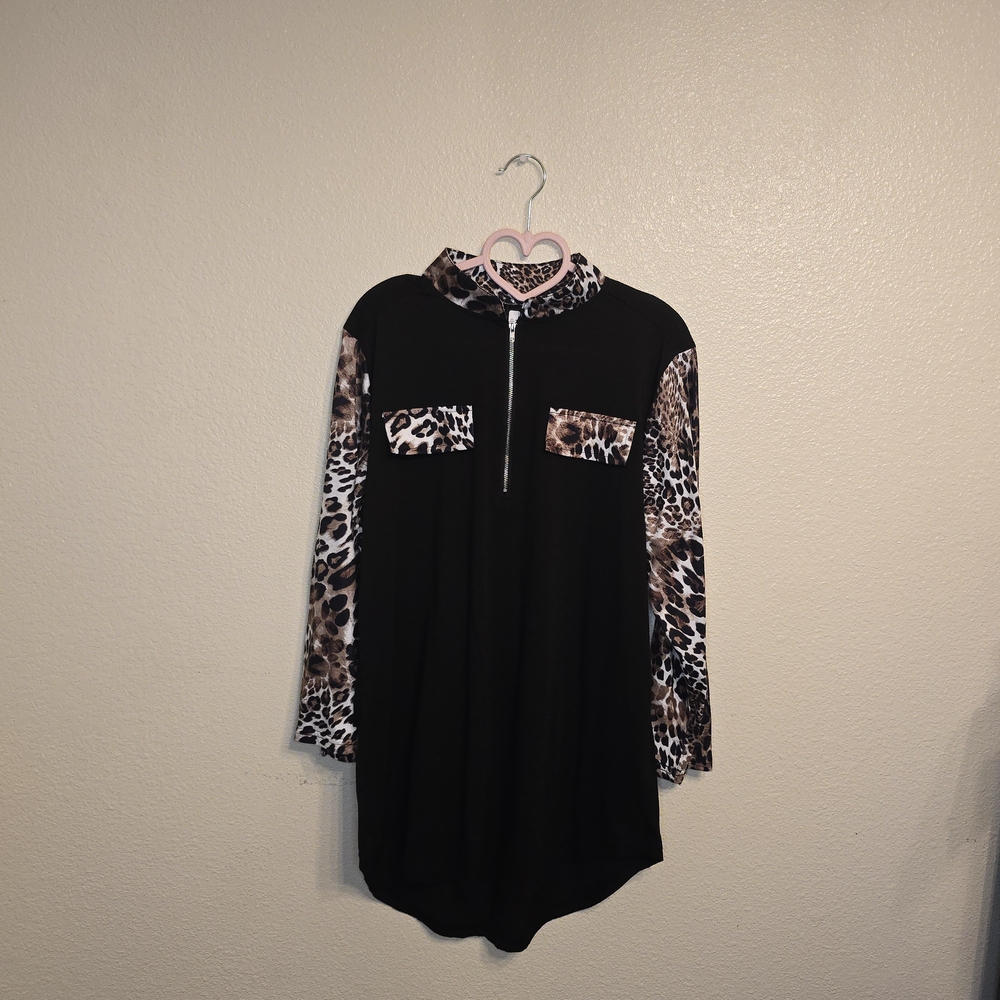 Leopard Print Long Sleeve Top